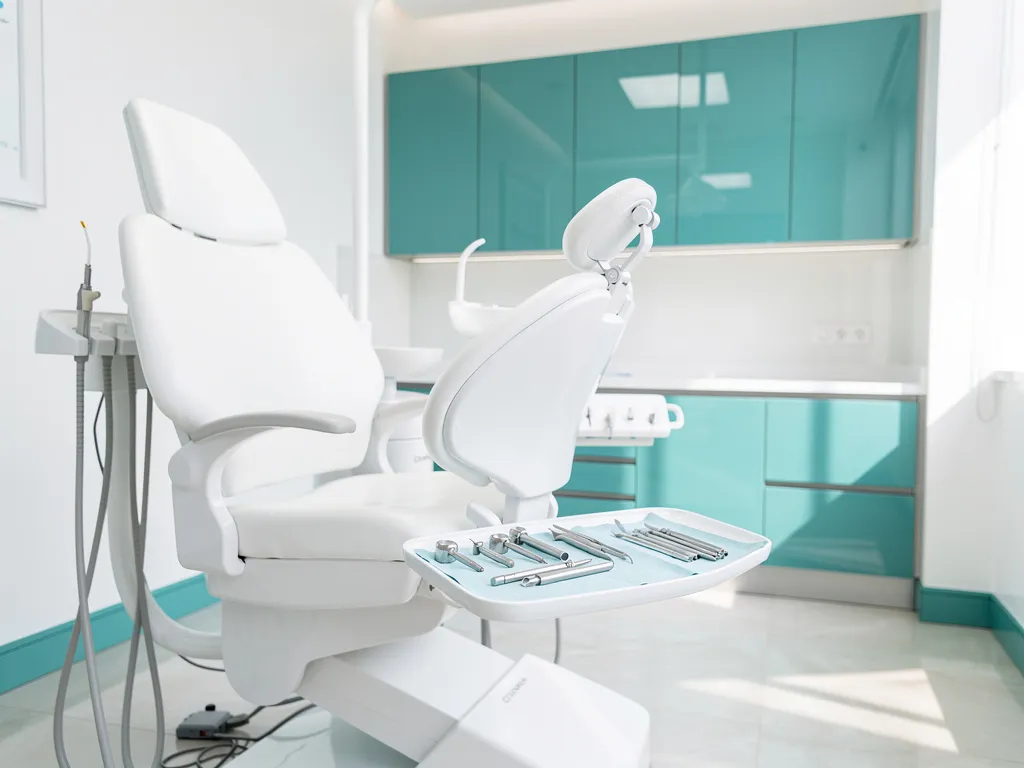 Imagen de ejemplo: sillón dental junto a una ventana con luz natural